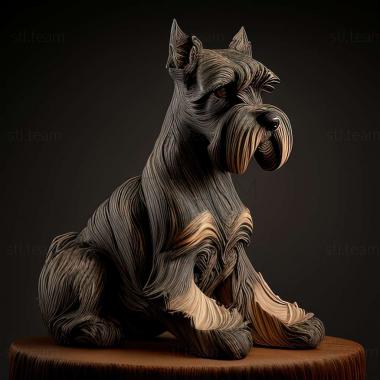 3D model Zwergschnauzer dog (STL)